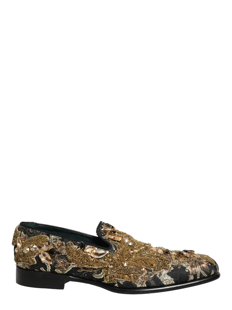 Black Velvet Embellished Dress Loafers Shoes