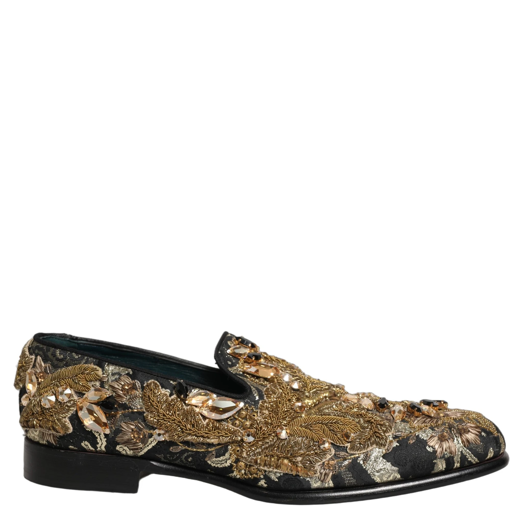 Black Velvet Embellished Dress Loafers Shoes