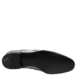 White Floral Embellished Men Loafers Shoes