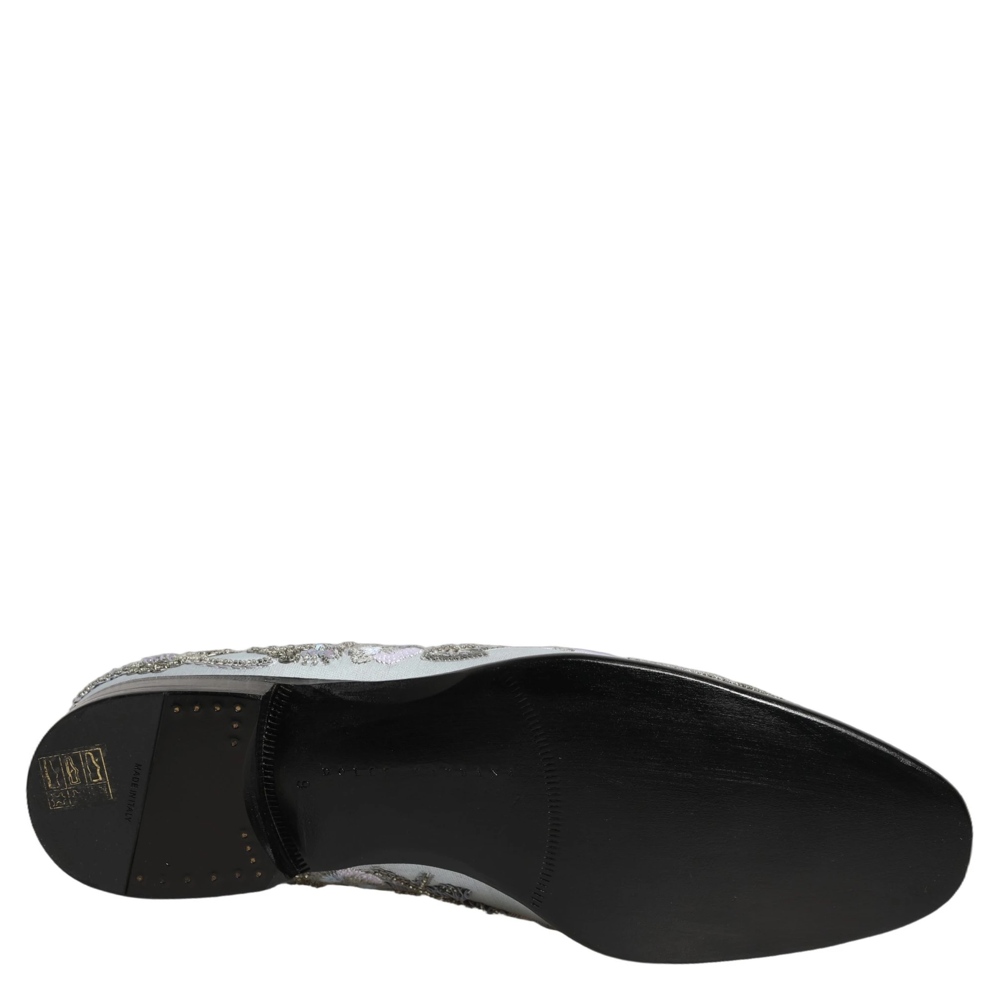White Floral Embellished Men Loafers Shoes