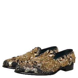 Black Velvet Embellished Dress Loafers Shoes