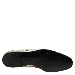 White Floral Embroidery Dress Loafers Shoes