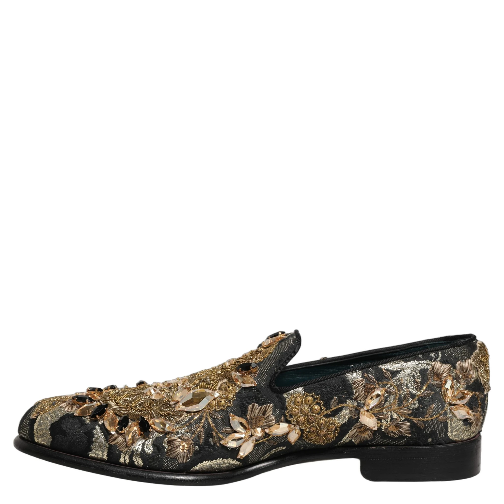 Black Velvet Embellished Dress Loafers Shoes