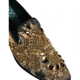 Black Velvet Embellished Dress Loafers Shoes
