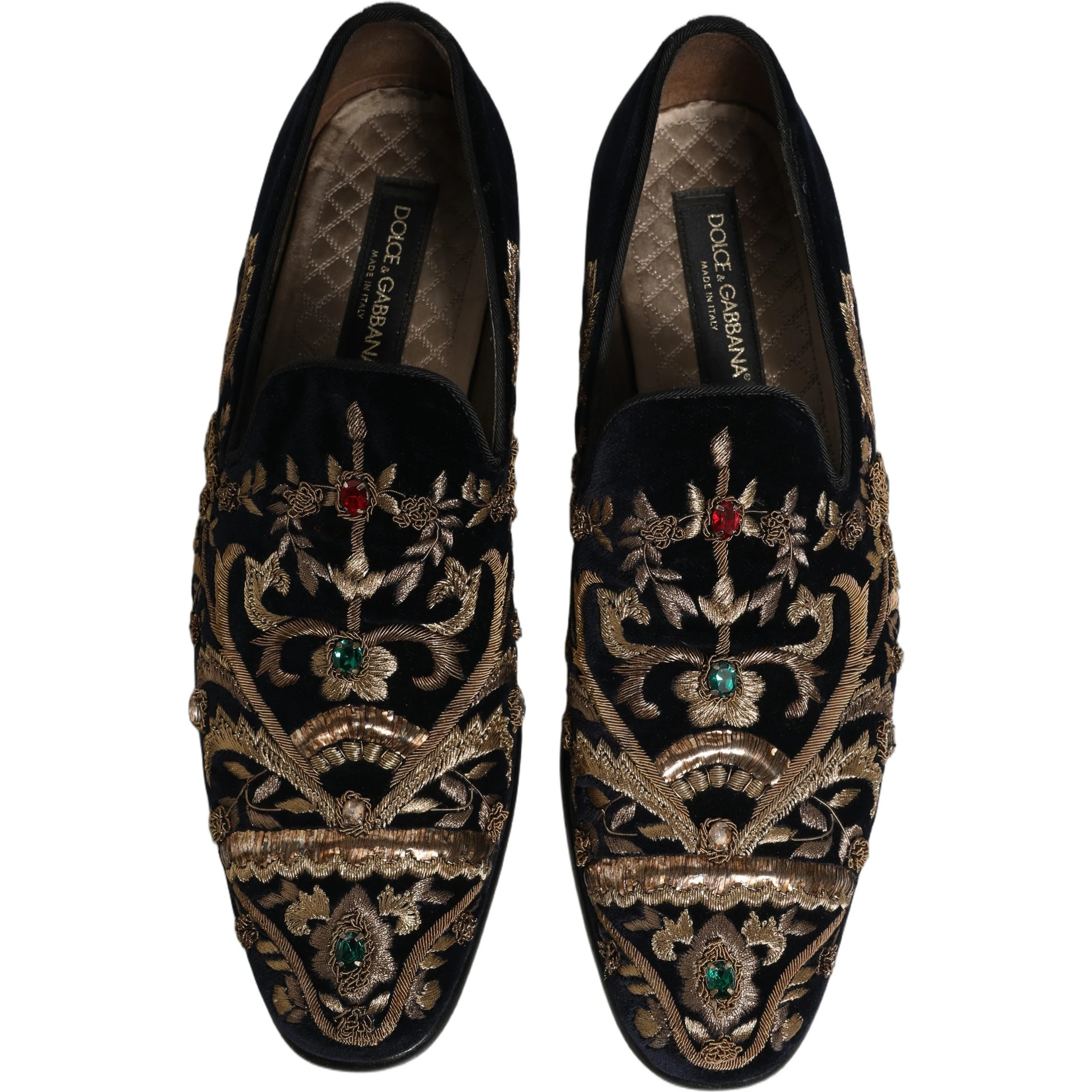 Black Velvet Embellished Dress Loafers Shoes
