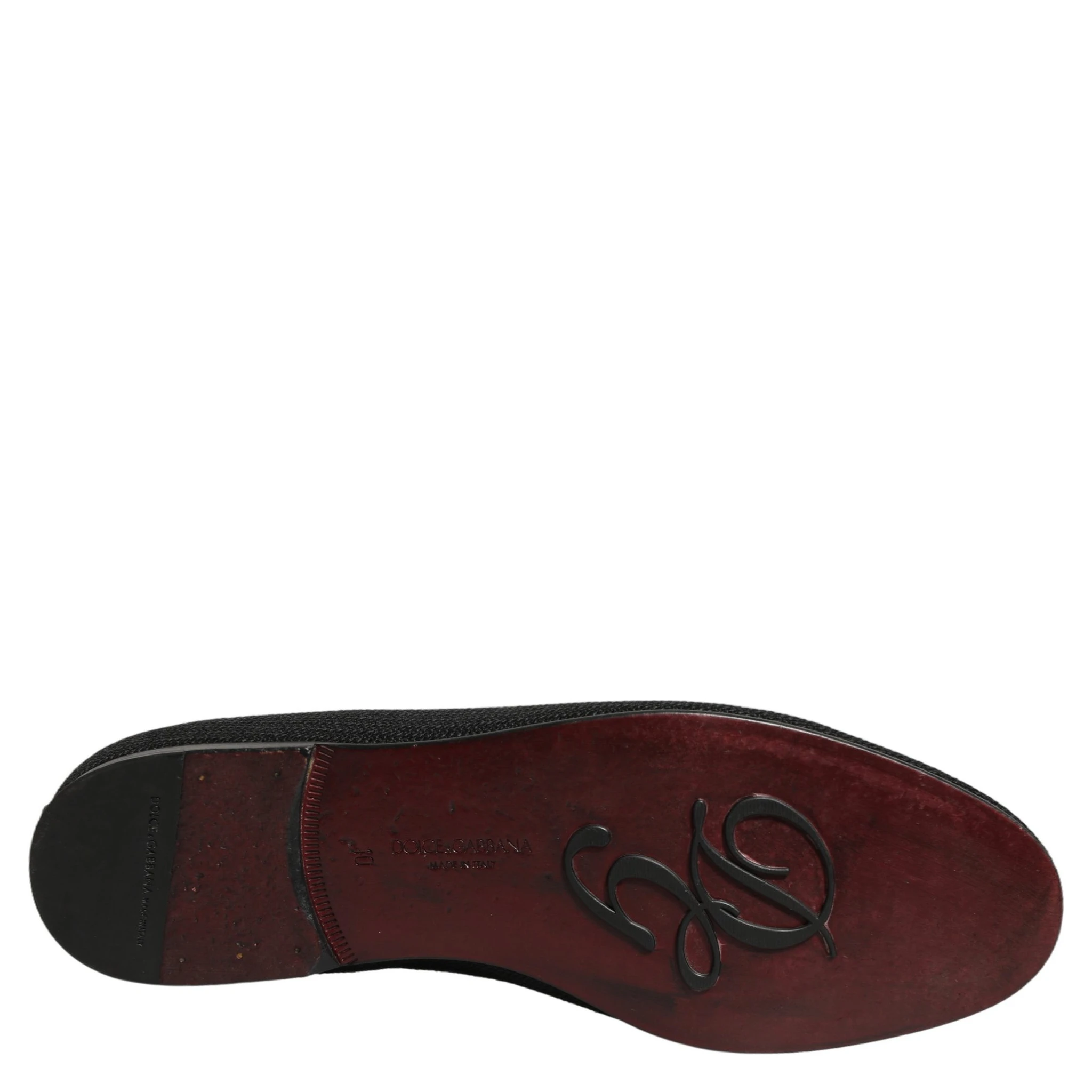 Black Woven Men Slip On Dress Loafers Shoes