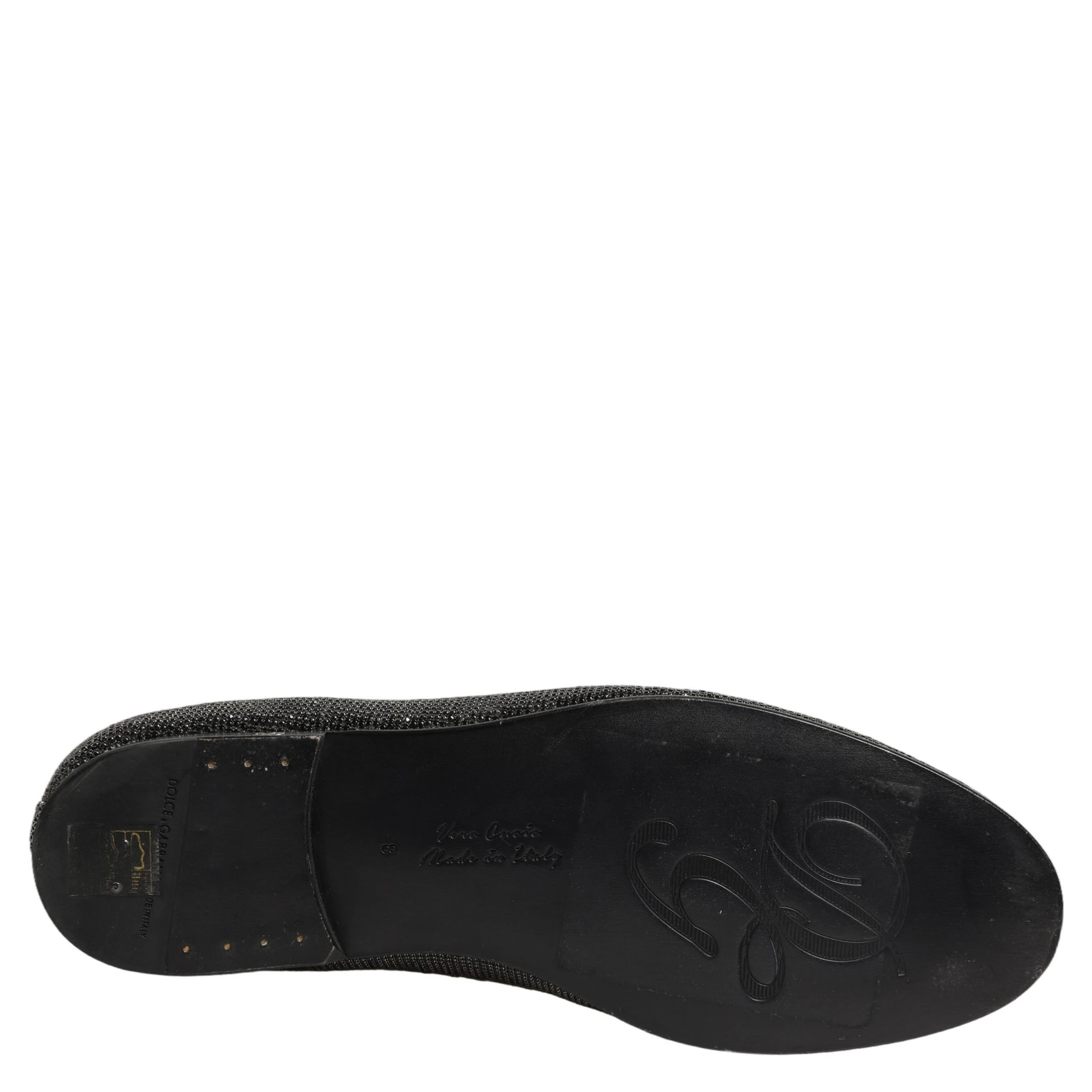 Black Crystal Embellished Men Loafers Shoes