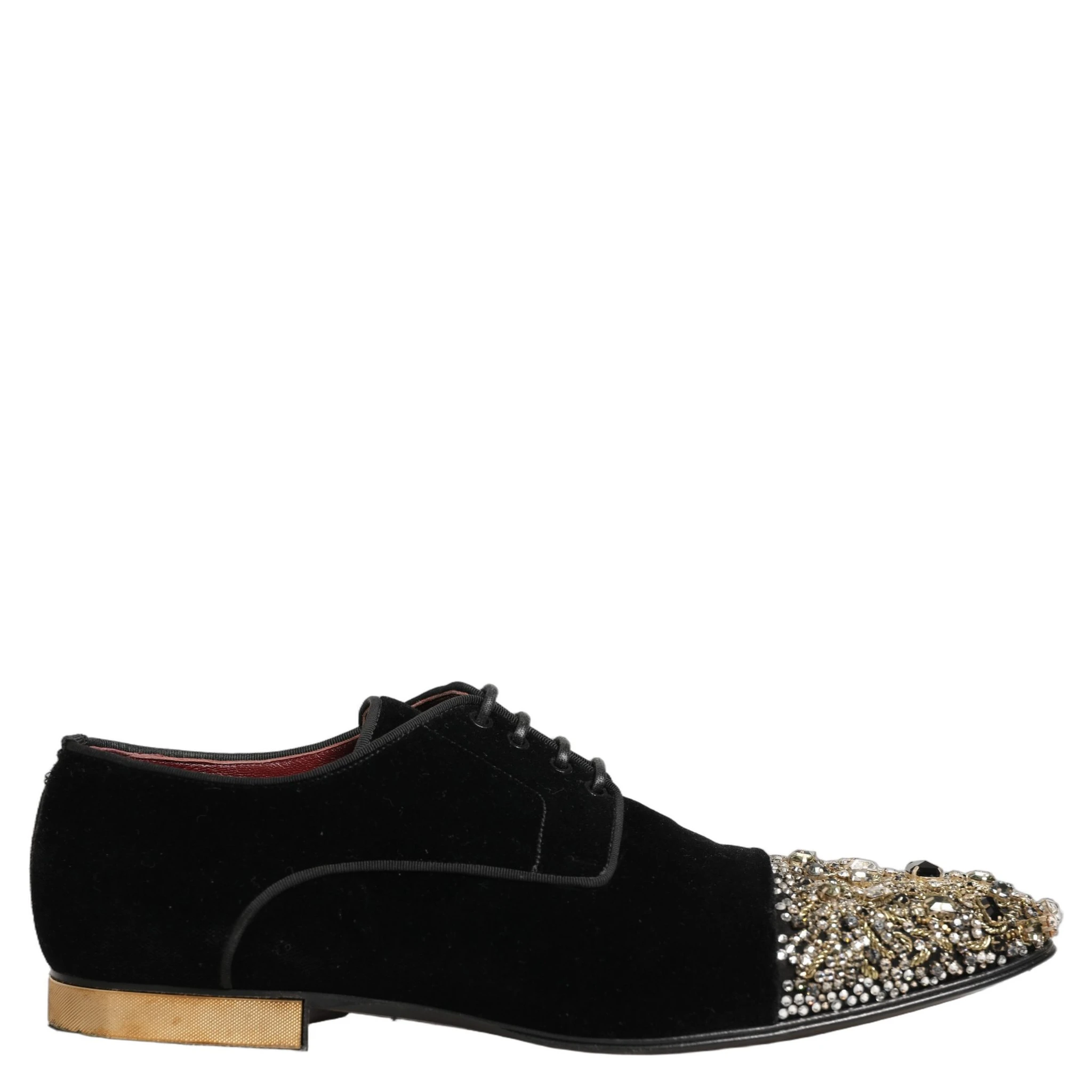 Black Suede Embellished Derby Dress Shoes