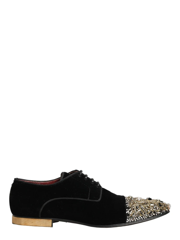 Black Suede Embellished Derby Dress Shoes alternative