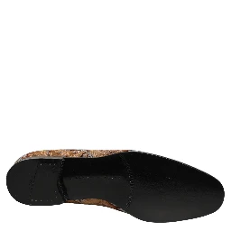 Gold Brocade Baroque Men Loafers Shoes