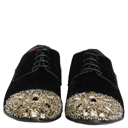 Black Suede Embellished Derby Dress Shoes