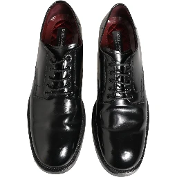 Black Leather Lace Up Derby Dress Formal Shoes