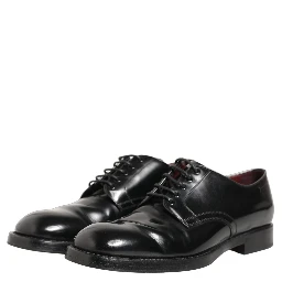 Black Leather Lace Up Derby Dress Formal Shoes