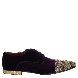 Violet Suede Embellished Derby Dress Shoes