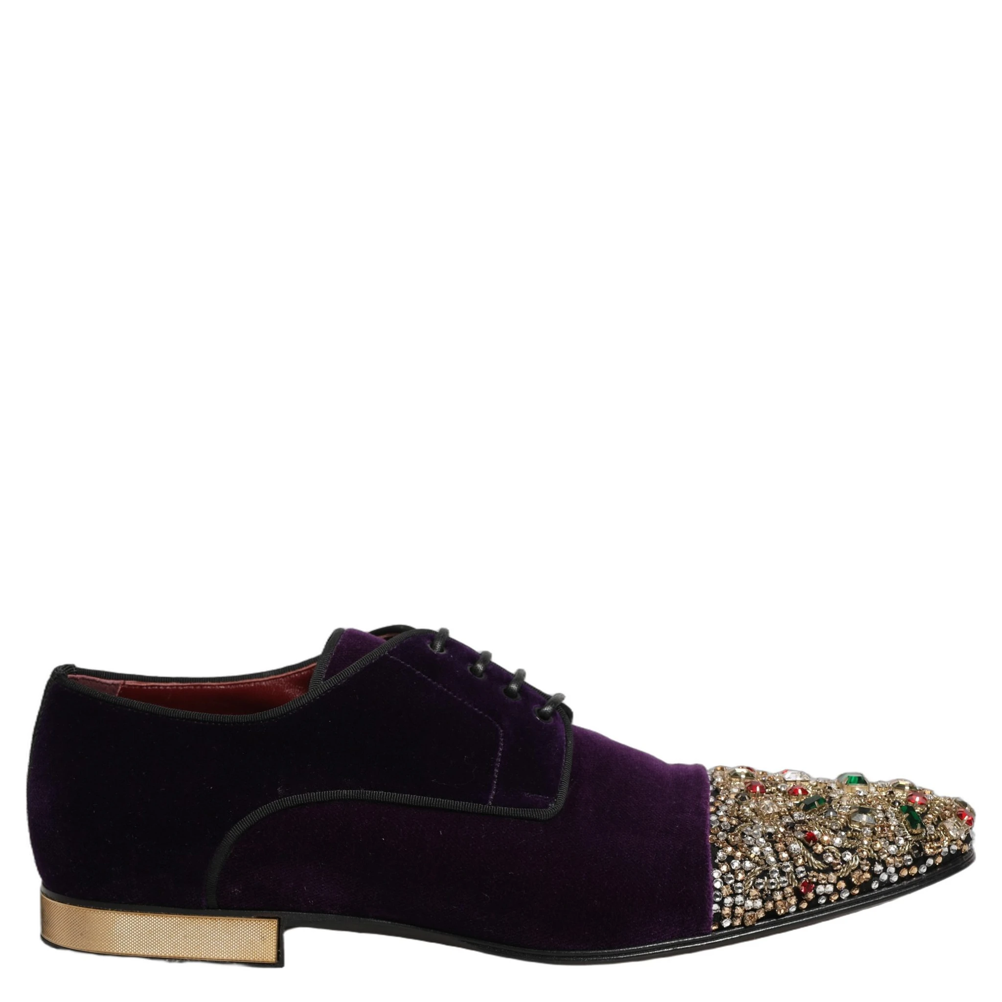 Violet Suede Embellished Derby Dress Shoes