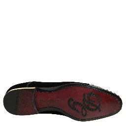 Black Suede Embellished Derby Dress Shoes
