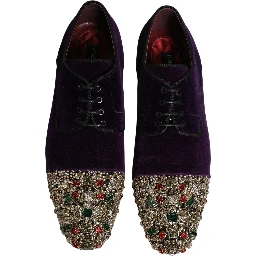 Violet Suede Embellished Derby Dress Shoes