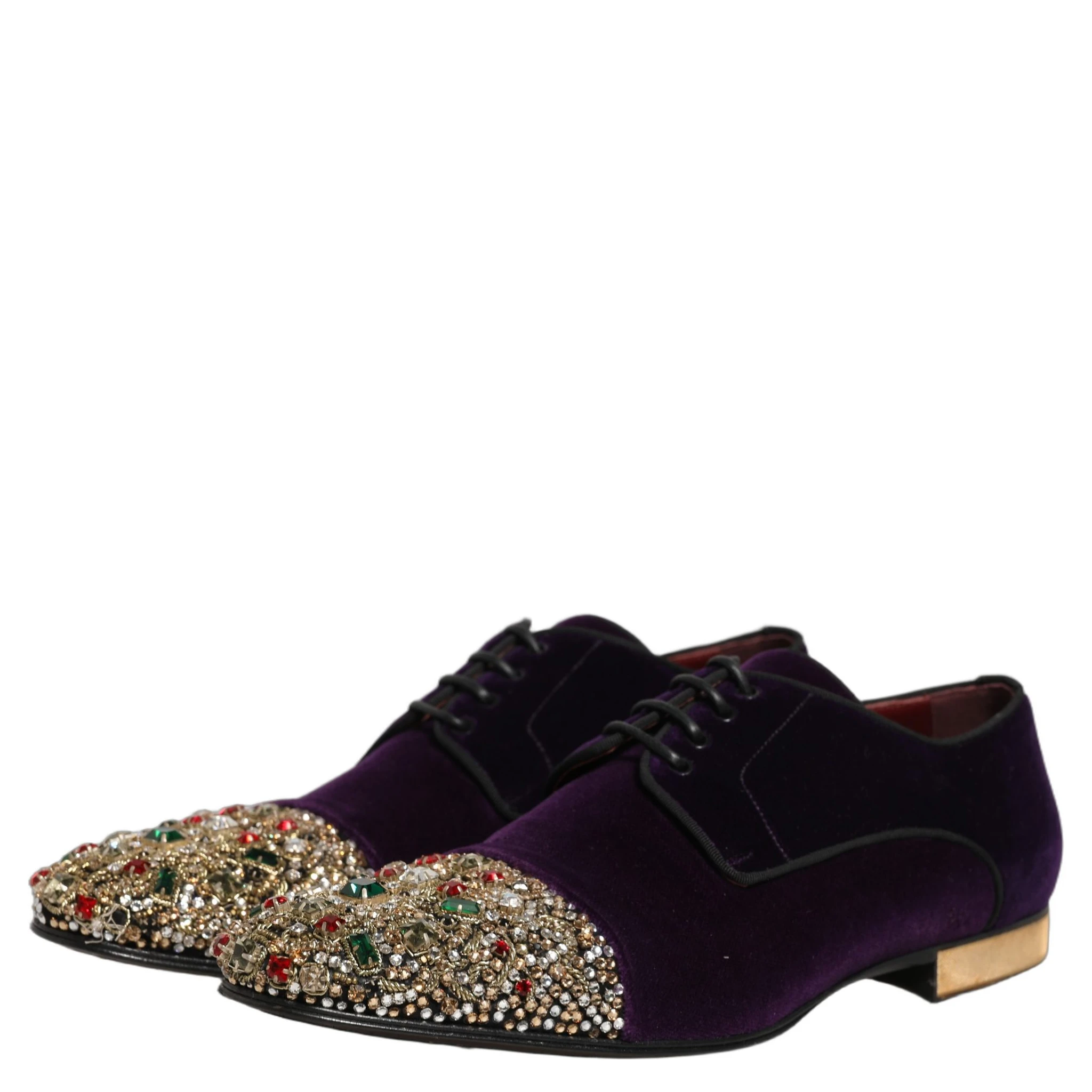 Violet Suede Embellished Derby Dress Shoes