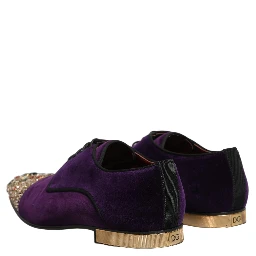 Violet Suede Embellished Derby Dress Shoes