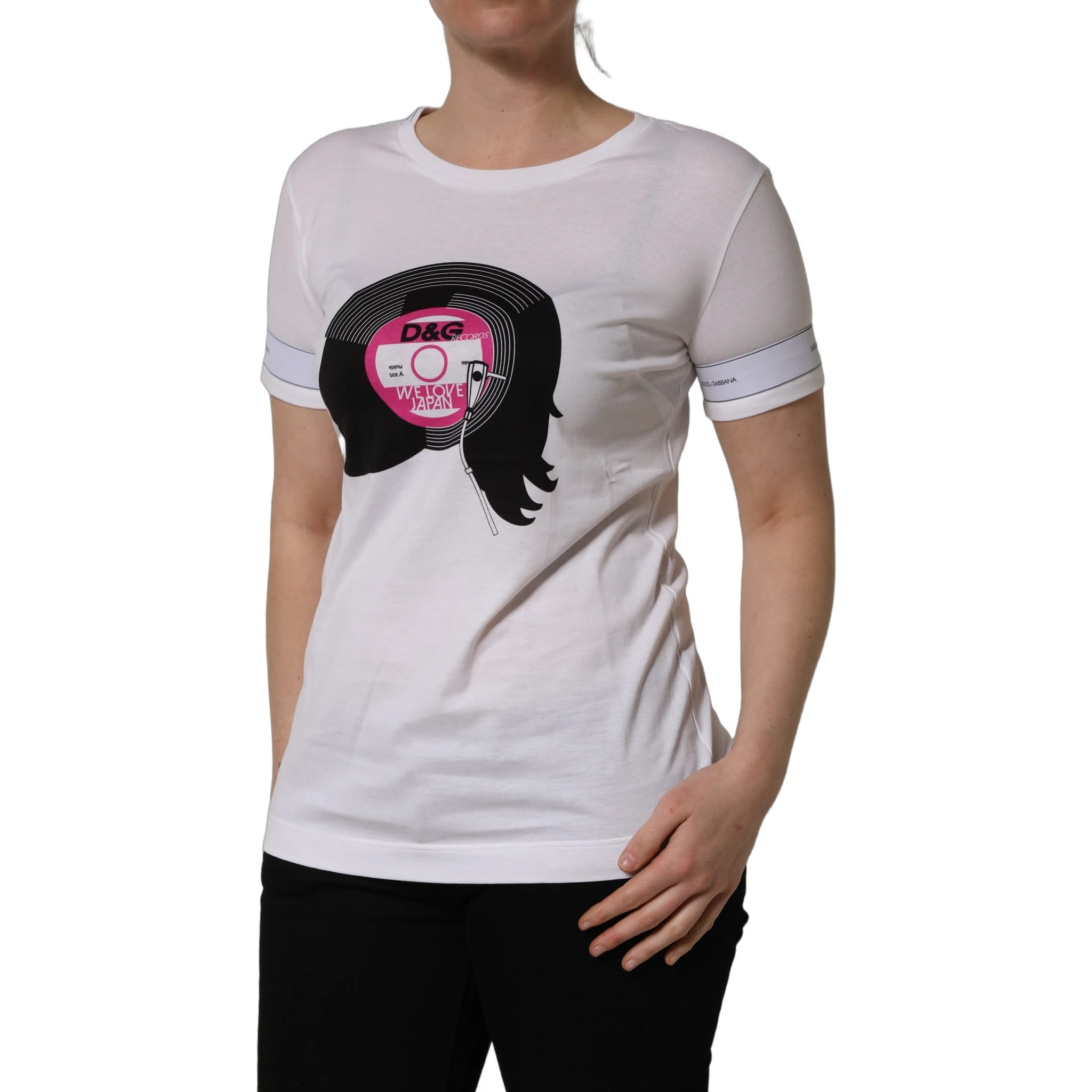 White D&G WE LOVE JAPAN Print Cotton T-shirt