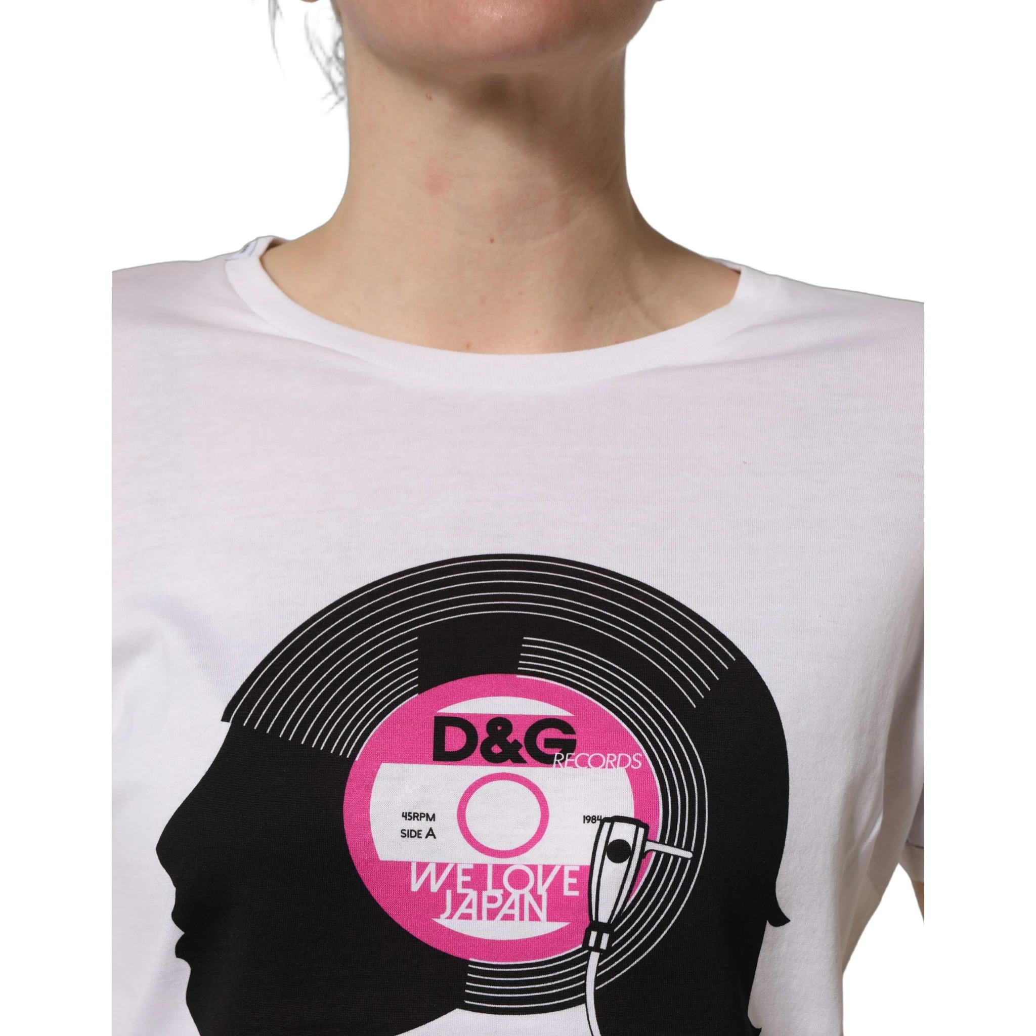White D&G WE LOVE JAPAN Print Cotton T-shirt