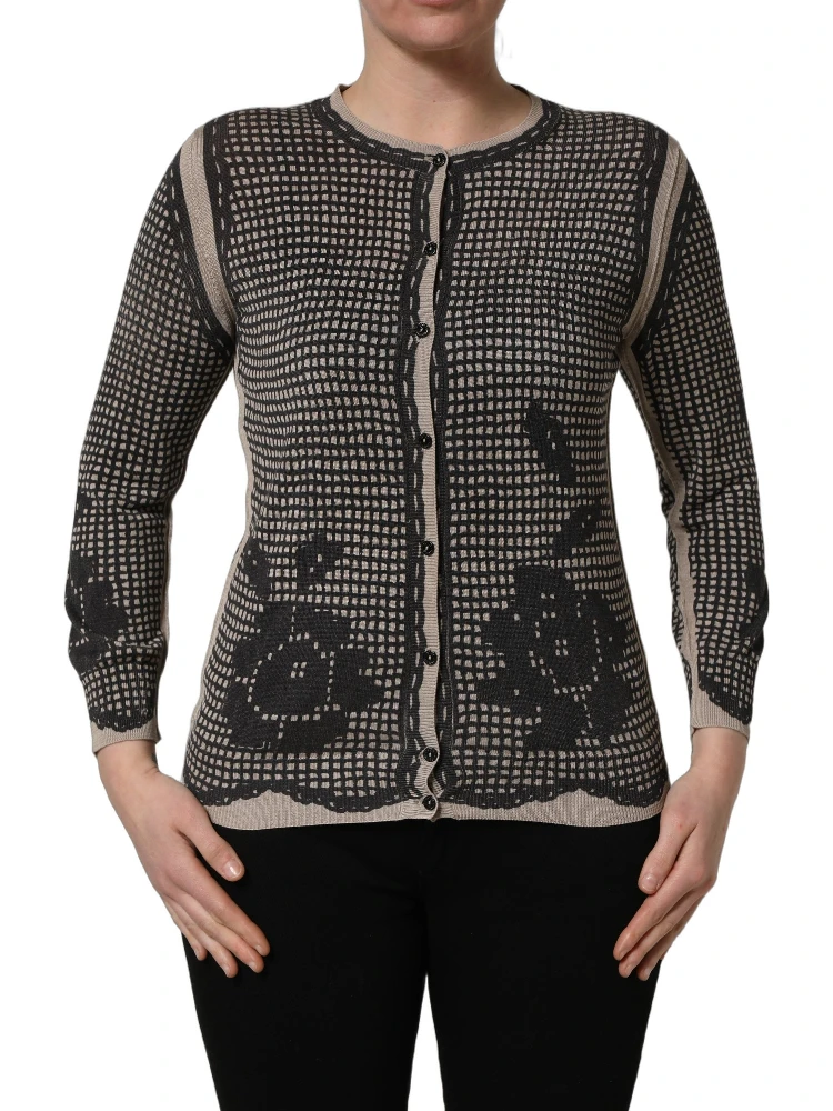 Black Floral Lace ButtonDownCardigan Sweater alternative