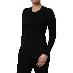 Black Long Sleeves Crew Neck Pullover Sweater