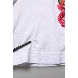 White DG Floral Cotton Jersey Crop T-shirt