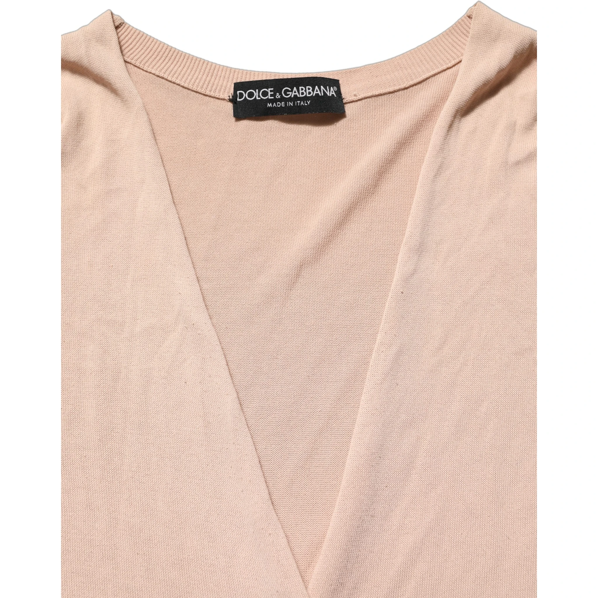Beige Ribbed V-neck Front Tie Cardigan Sweater