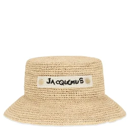 Beige Raffia Bucket Hat