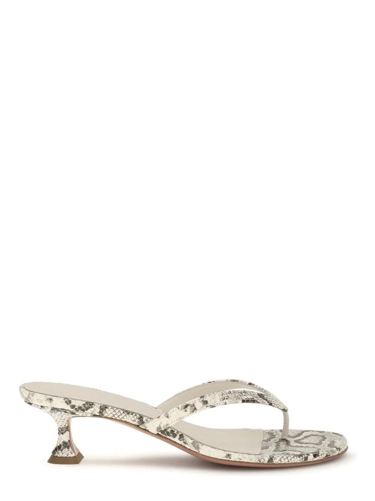 Gray Calf Leather Bos Taurus Flat Sandals