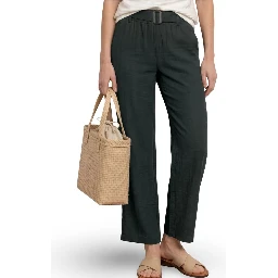 Black Viscose Casual Pants