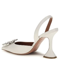 White Calf Leather Bos Taurus High Heel Pumps