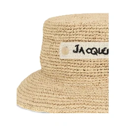 Beige Raffia Bucket Hat