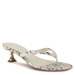 Gray Calf Leather Bos Taurus Flat Sandals