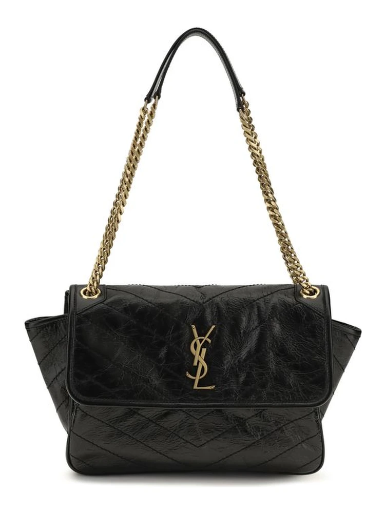 Black Calf Leather Bos Taurus Shoulder Bag