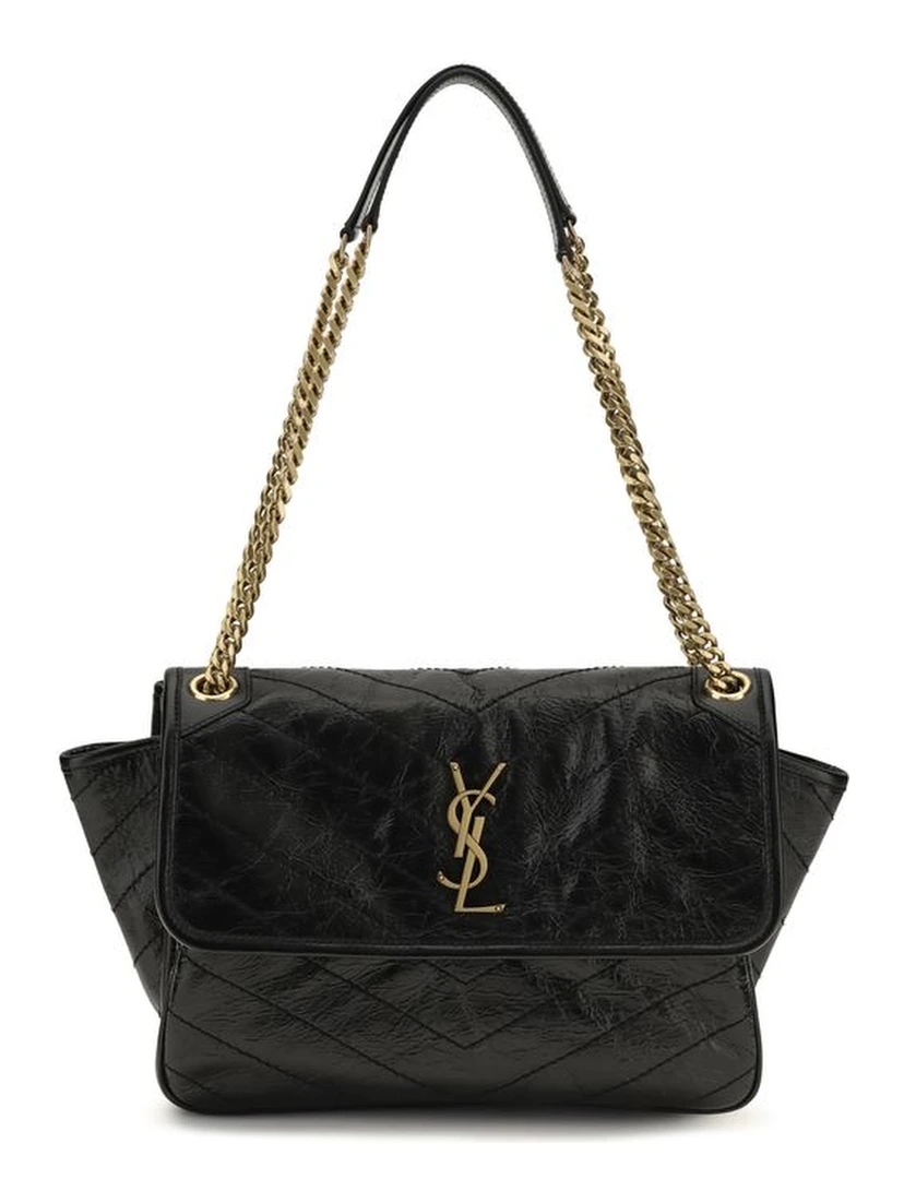 Black Calf Leather Bos Taurus Shoulder Bag