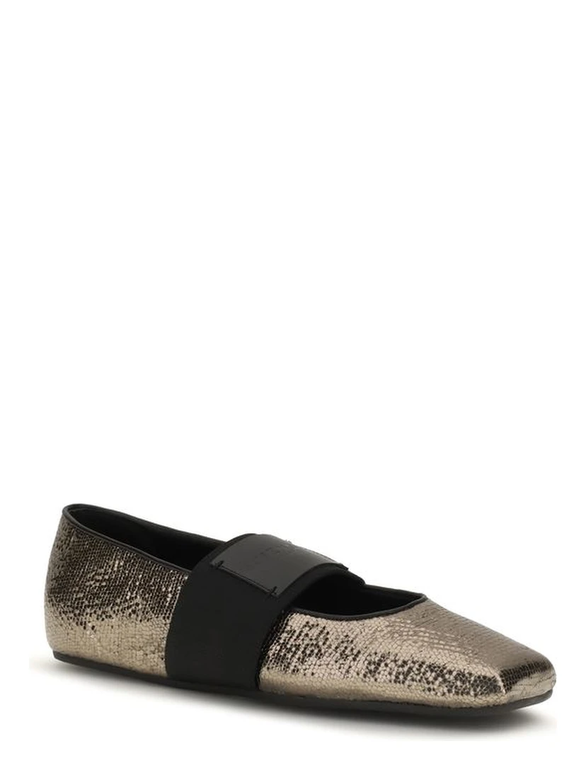 Gold Calf Leather Bos Taurus Ballet Flats