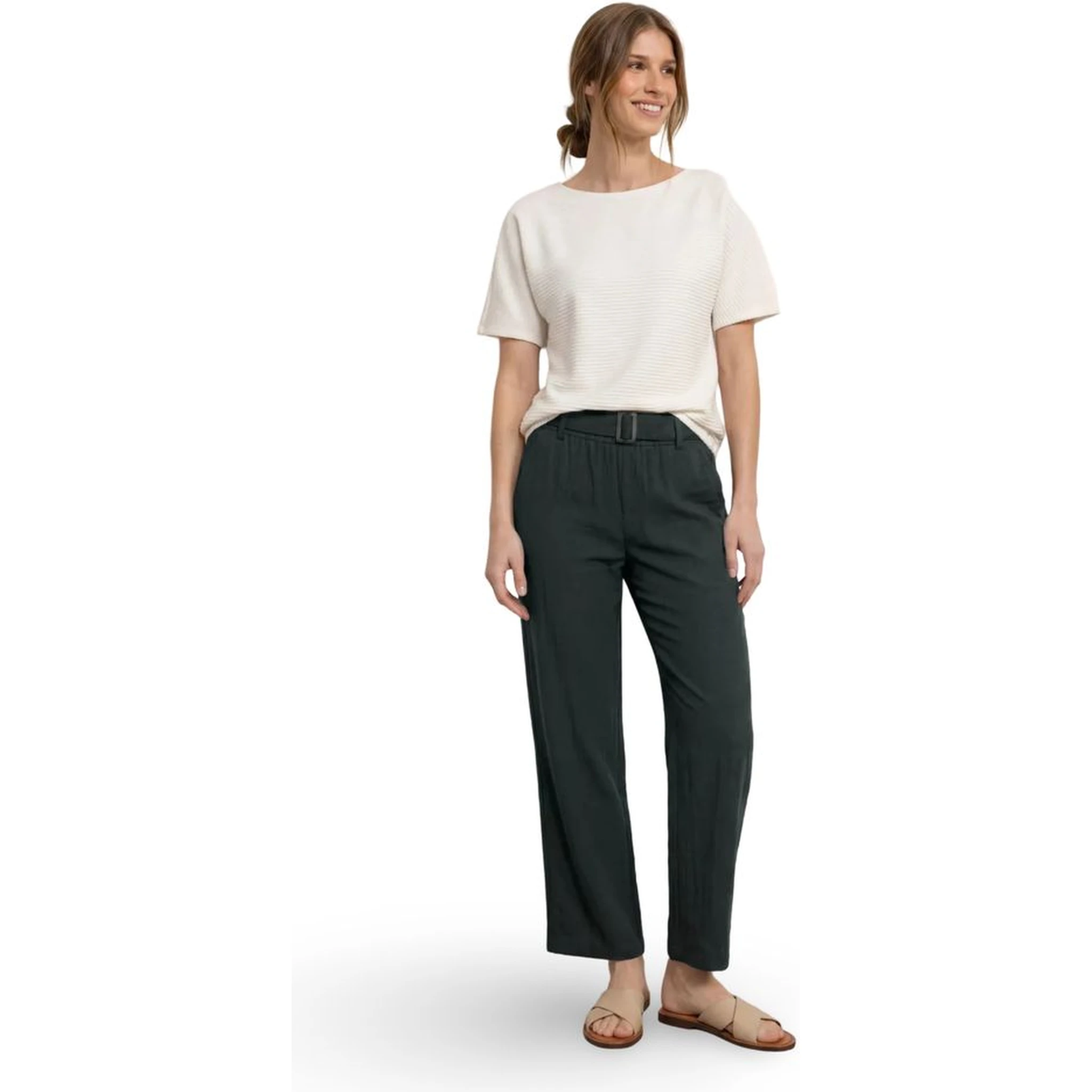 Black Viscose Casual Pants