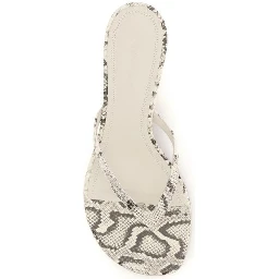 Gray Calf Leather Bos Taurus Flat Sandals