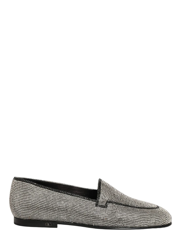 Silver Crystal Embellished Men Loafers Shoes