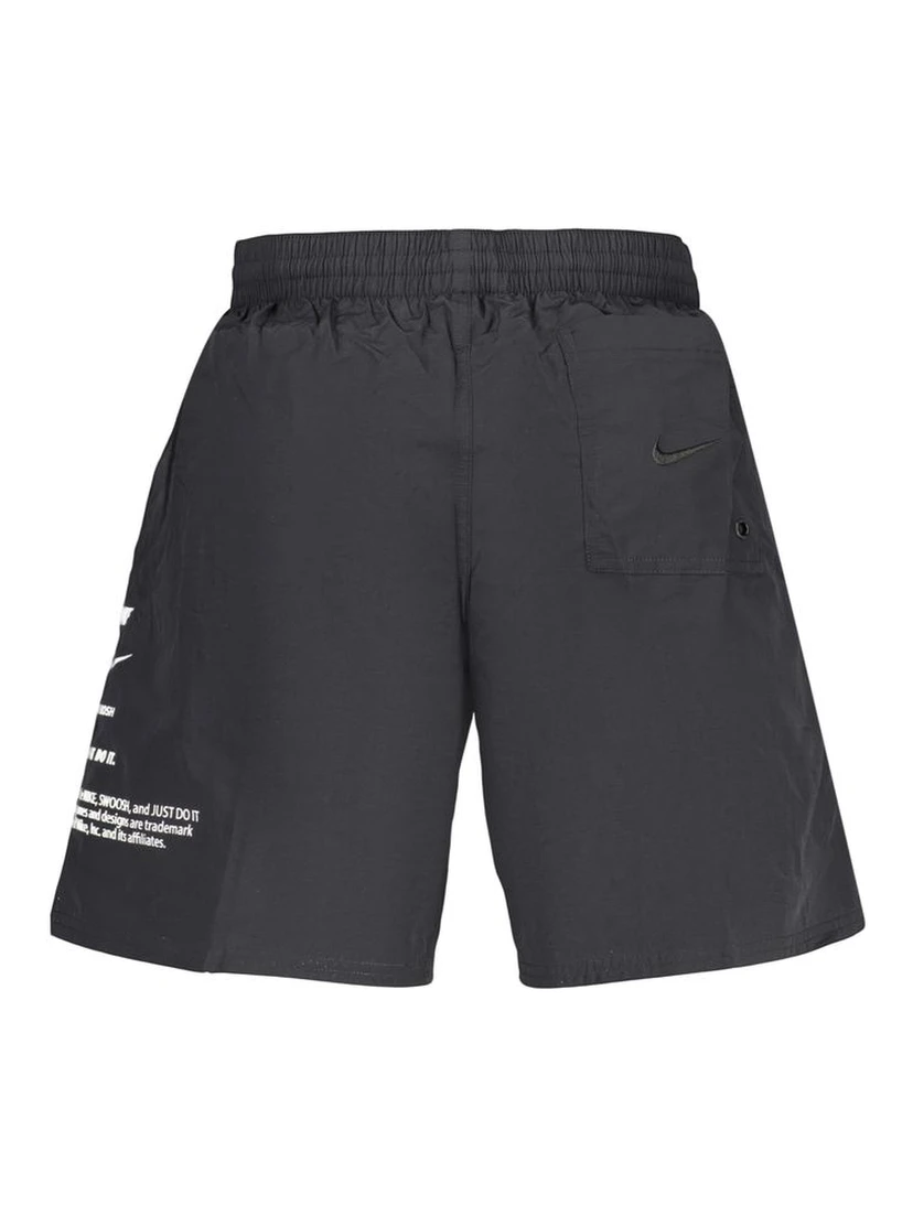 Black Polyester Mens Swimwear Shorts