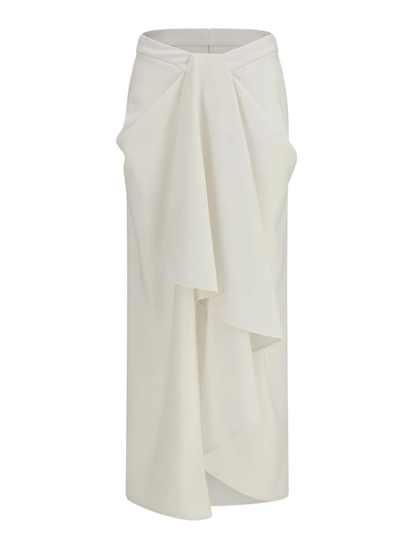 White Wool Oves Aries Long Skirt