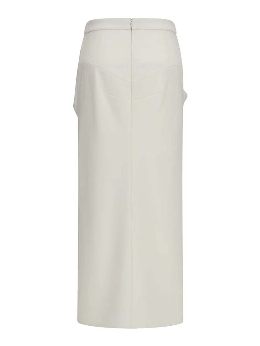 White Wool Oves Aries Long Skirt