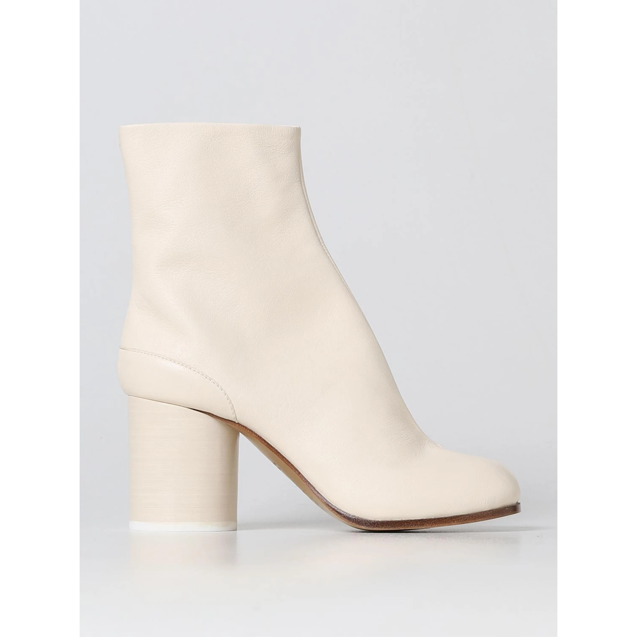 White Leather Ankle Boots